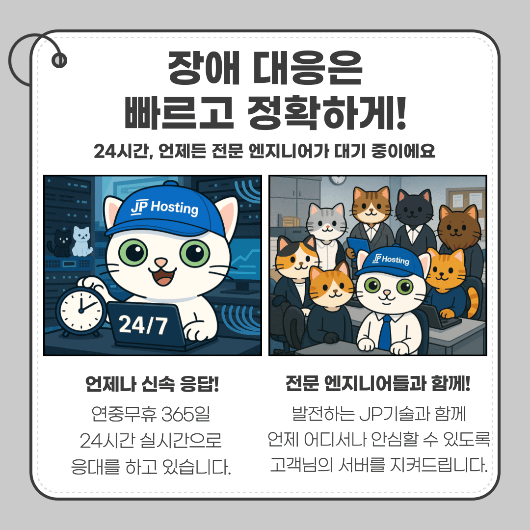 24시간 장애 대응 — 한국어 안내 카드 4